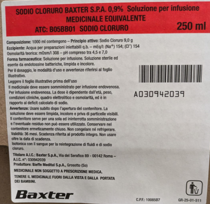 SODIO CLORURO*EV 0,9% FL 250ML - doctorpill.it