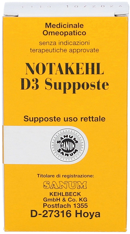 NOTAKEHL D3 10 SUPPOSTE 2G SANUM - doctorpill.it