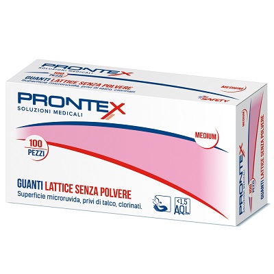 PRONTEX GUANTO IN LATTICE SENZA POLVERE MEDIO 100 PEZZI - doctorpill.it