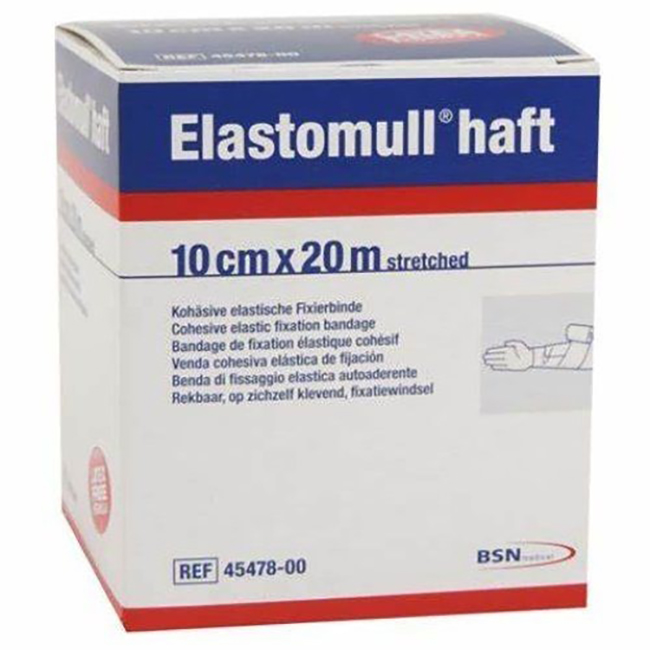 BENDA ELASTICA AUTOADESIVA PER FISSAGGIO MEDICAZIONI ELASTOMULL HAFT LF ALTEZZA 10 CM LUNGHEZZA 20 M - doctorpill.it