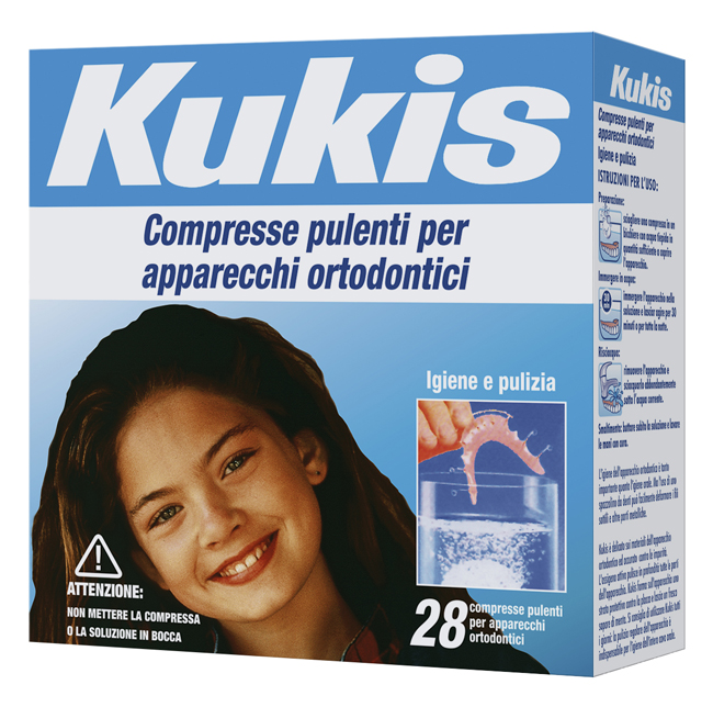 KUKIS CLEANSER 28 COMPRESSE PER PULIZIA APPARECCHI ORTODONTICI - doctorpill.it