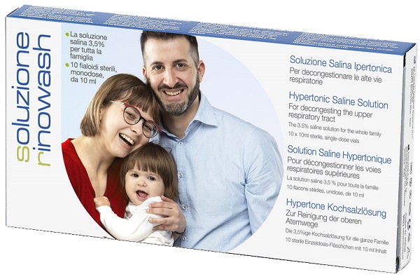 RINOWASH SOLUZIONE SALINA IPERTONICA PER PULIZIA NASO 10 FIALE RICHIUDIBILI X 10 ML - doctorpill.it