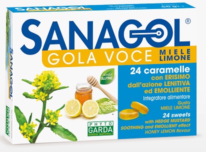 SANAGOL GOLA VOCE MIELE LIMONE 24 CARAMELLE - doctorpill.it