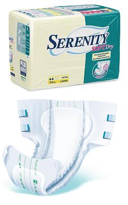 PANNOLONE PER INCONTINENZA SERENITY SOFTDRY FORMATO EXTRA TAGLIA MEDIUM 30 PEZZI - doctorpill.it