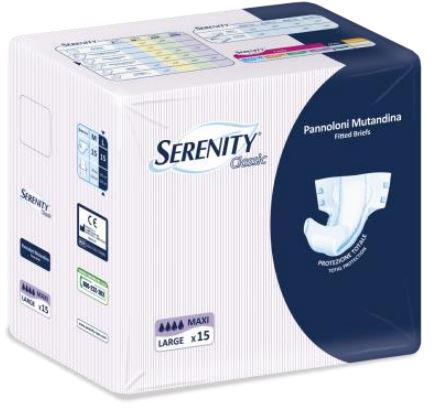 PANNOLONE PER INCONTINENZA A MUTANDINA SERENITY CLASSIC FORMATO MAXI TAGLIA LARGE 15 PEZZI - doctorpill.it