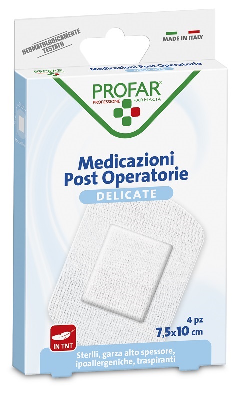MEDICAZIONE POST OPERATORIA STERILE GARZA ANTIADERENTE 7,5X10 CM 4 PEZZI PROFAR - doctorpill.it