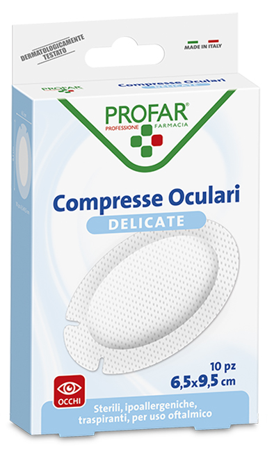 COMPRESSA OCULARE CON GARZA ANTIADERENTE 6,5X9,5 CM 10 PEZZI PROFAR - doctorpill.it