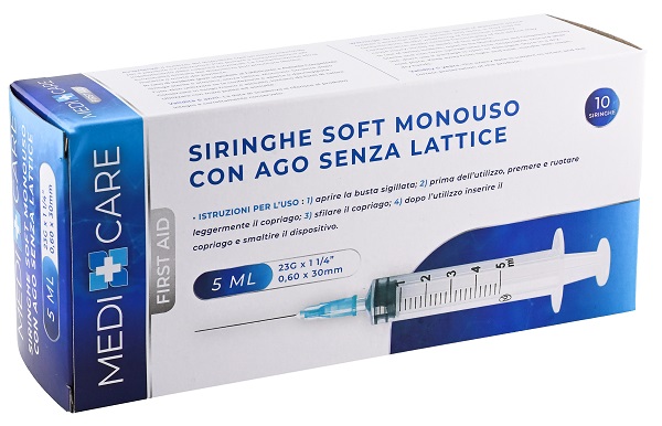 SIRINGA SOFT CAPACITA' 5ML AGO GAUGE 23 CONFEZIONE 10 PEZZI GAMMADIS - doctorpill.it