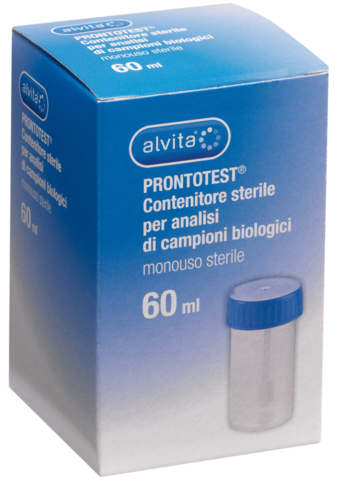 CONTENITORE ALVITA PRONTOTEST PER ANALISI DI CAMPIONI BIOLOGICI 60ML - doctorpill.it