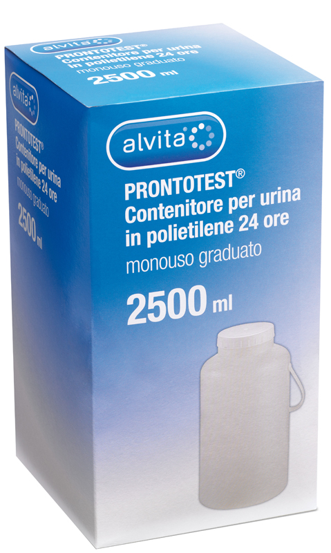 CONTENITORE PER URINA ALVITA PRONTOTEST IN POLIETILENE 24 ORE GRADUATO 2500ML - doctorpill.it