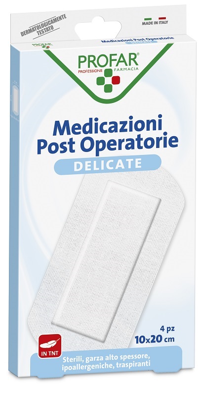 MEDICAZIONE POST OPERATORIA STERILE GARZA ANTIADERENTE 10X20 CM 4 PEZZI PROFAR - doctorpill.it