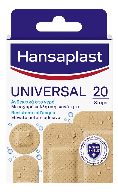 CEROTTO HANSAPLAST UNIVERSAL RESISTENTE ALL'ACQUA 4 FORME ASSORTITE 20 PEZZI - doctorpill.it