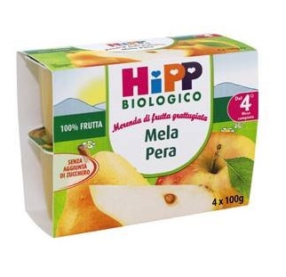 HIPP BIO FRUTTA GRATTUGGIATA MELA PERA 4X100 G - doctorpill.it