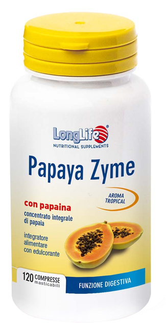 LONGLIFE PAPAYA ZYME 120 COMPRESSE MASTICABILI - doctorpill.it