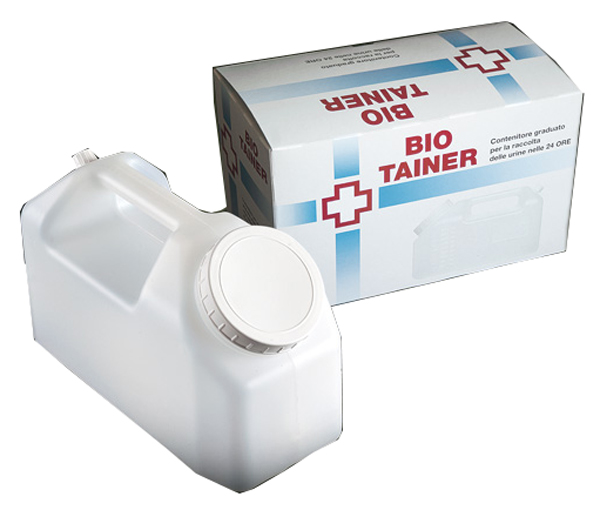 TANICA GRADUATA BIO TAINER PER RACCOLTA DI URINA NELLE 24 ORE 2500 ML CON TAPPINO DI PRELIEVO E MANICO 1 PEZZO - doctorpill.it