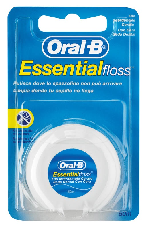 ORALB ESSENTIALFLOSS FILO INTERDENTALE CERATO 50 METRI GUSTO MENTA - doctorpill.it