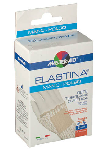 RETE TUBOLARE ELASTICA IPOALLERGENICA MASTER-AID ELASTINA MANO/POLSO 3 MT IN TENSIONE CALIBRO 3 CM - doctorpill.it