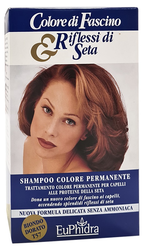 EUPHIDRA COLORE DI FASCINO & RIFLESSI DI SETA SHAMPOO COLORE PERMANENTE 57 BIONDO DORATO 120 ML - doctorpill.it