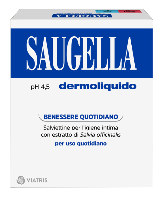 SAUGELLA DERMOLIQUIDO PH 4,5 SALVIETTINE IGIENE INTIMA BENESSERE QUOTIDIANO 10 PEZZI - doctorpill.it