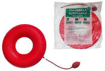 CIAMBELLA GONFIABILE PER INVALIDI IN GOMMA ROSSA TEAM DELUXE CON POMPA 43CM DIAMETRO - doctorpill.it