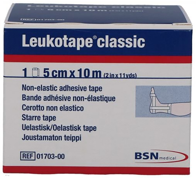 LEUKOTAPE BENDA ANELASTICA PER BENDAGGI FUNZIONALI 5X100 CM - doctorpill.it