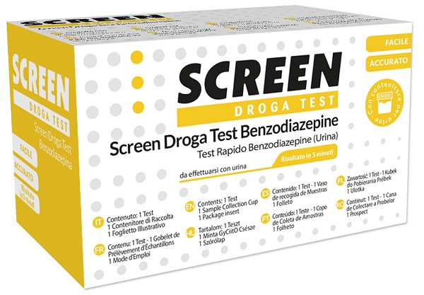 SCREEN DROGA TEST BENZODIAZEPINE TEST ANTIDROGA CON CONTENITORE URINA - doctorpill.it