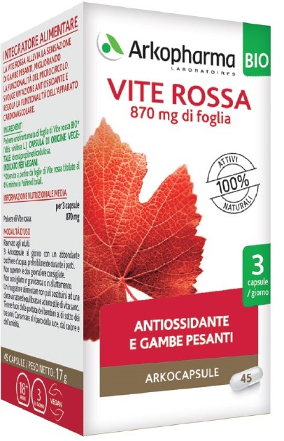 ARKO CAPSULE VITE ROSSA BIO 45 CAPSULE - doctorpill.it