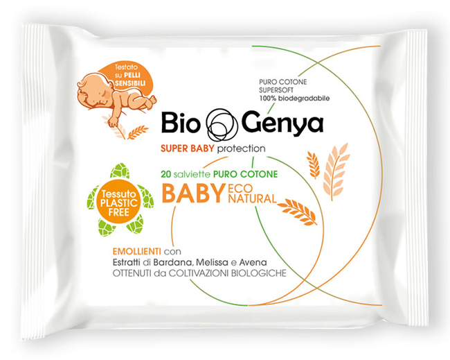 BIOGENYA ECO NATURAL SALVIETTINA BABY COTONE 20 PEZZI - doctorpill.it