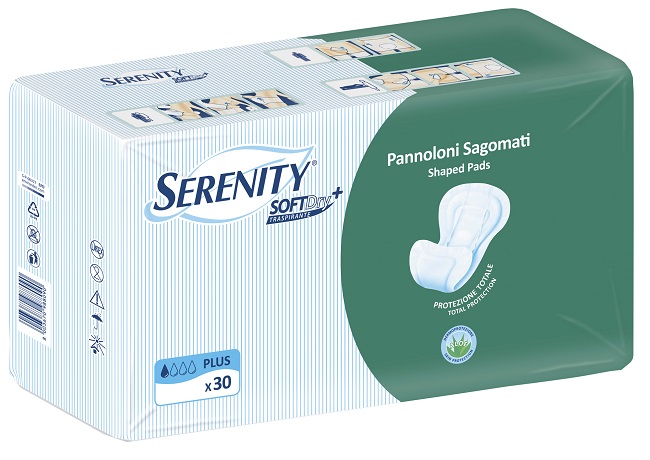 PANNOLONE PER INCONTINENZA SAGOMATO SERENITY SOFTDRY+ ALOE PLUS 30 PEZZI - doctorpill.it