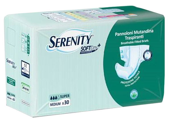 PANNOLONE PER INCONTINENZA A MUTANDINA SERENITY SOFTDRY+ ALOE SUPER MEDIUM 30 PEZZI - doctorpill.it