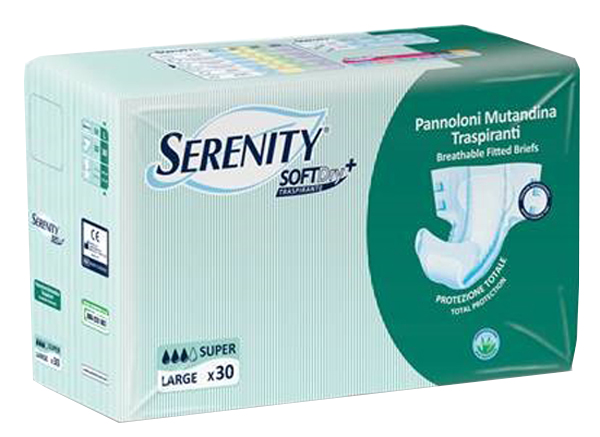 PANNOLONE PER INCONTINENZA A MUTANDINA SERENITY SOFTDRY+ ALOE SUPER LARGE 30 PEZZI - doctorpill.it
