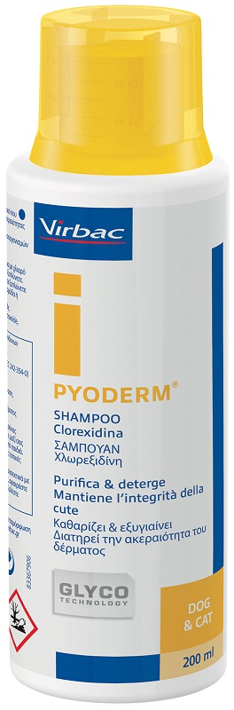 PYODERM SHAMPOO CLOREXIDINA PURIFICA E DETERGE CANE E GATTO 200 ML - doctorpill.it