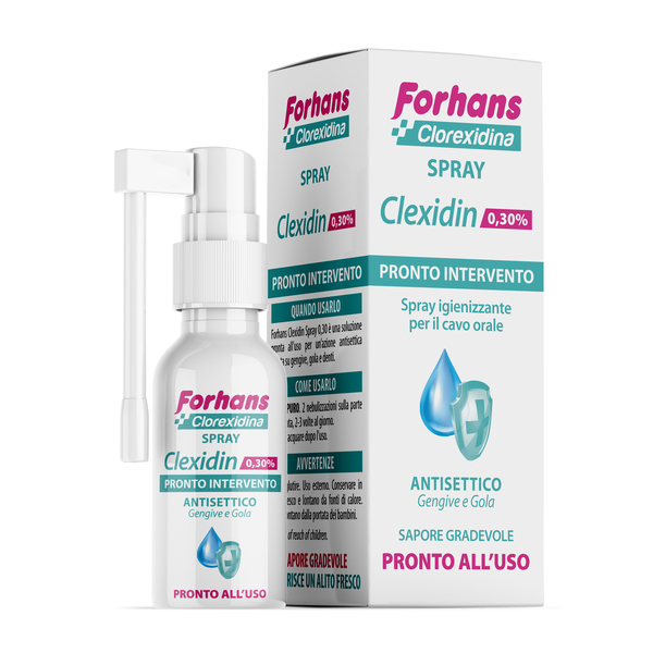 COLLUTORIO SPRAY CON CLOREXIDINA FORHANS CLEXIDIN 50ML - doctorpill.it