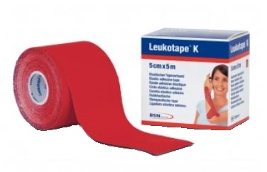 BENDA ADESIVA LEUKOTAPE K PER TAPING FISIOTERAPICO LARGHEZZA 5 CM LUNGHEZZA 5 M COLORE ROSSO IN ROTOLO - doctorpill.it