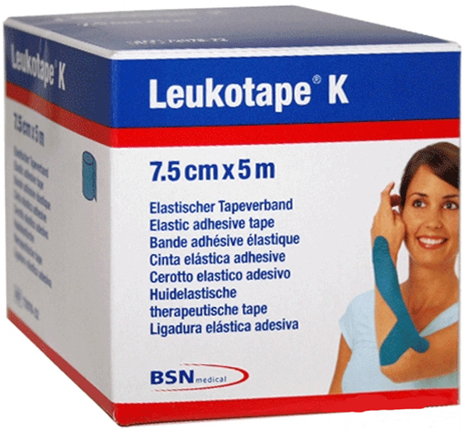 BENDA ADESIVA LEUKOTAPE K PER TAPING FISIOTERAPICO LARGHEZZA 7,5 CM LUNGHEZZA 5 M COLOR ROSSO IN ROTOLO - doctorpill.it