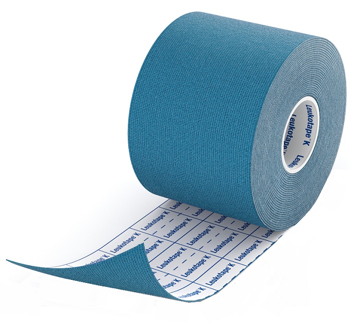 BENDA ADESIVA LEUKOTAPE K PER TAPING FISIOTERAPICO LARGHEZZA 5 CM LUNGHEZZA 5 M COLORE BLU IN ROTOLO - doctorpill.it