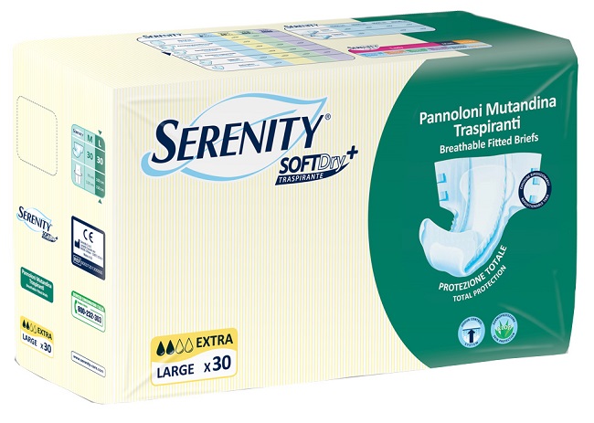 PANNOLONE MUTANDINA PER INCONTINENZA SERENITY SOFTDRY+ EXTRA TAGLIA LARGE 30 PEZZI - doctorpill.it