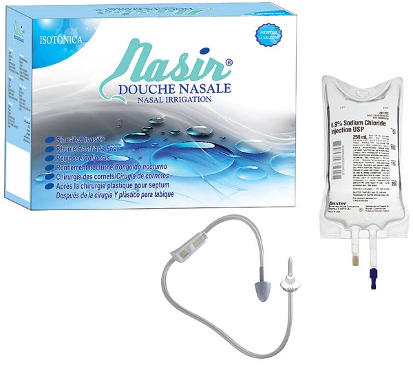 NASIR DOCCIA NASALE CON SOLUZIONE FISIOLOGICA ISOTONICA 6 SACCHE 500 ML + 1 BLISTER - doctorpill.it