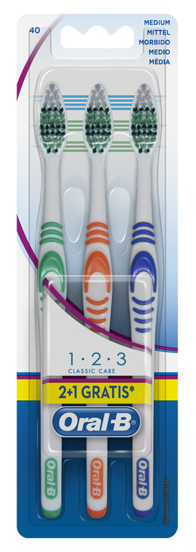 ORALB 123 CLASSIC CARE SPAZZOLINO MANUALE 3 PEZZI - doctorpill.it