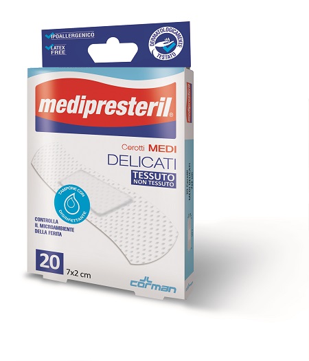 CEROTTO MEDIO MEDIPRESTERIL DELICATO TNT 7X2CM 20 PEZZI - doctorpill.it