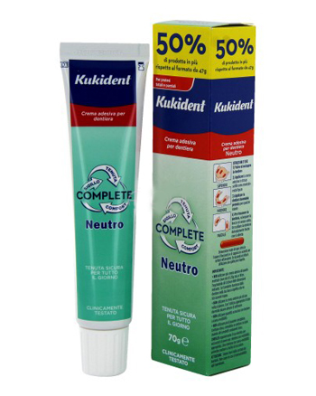 KUKIDENT NEUTRO COMPLETE CREMA ADESIVA PER PROTESI DENTARIE 70 G - doctorpill.it