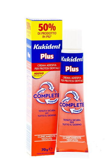 KUKIDENT PLUS COMPLETE CREMA ADESIVA PER PROTESI DENTARIE 70 G - doctorpill.it