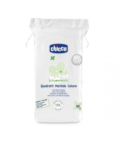 CHICCO BABY MOMENTS QUADROTTI MORBIDO COTONE 60 PEZZI - doctorpill.it