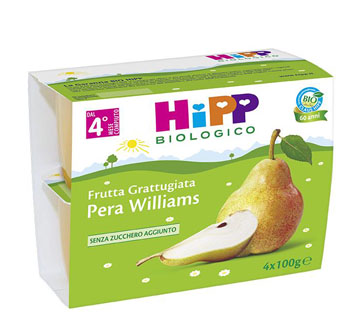 HIPP BIO HIPP BIO FRUTTA GRATTUGGIATA PERA WILLIAMS 4X100 G - doctorpill.it