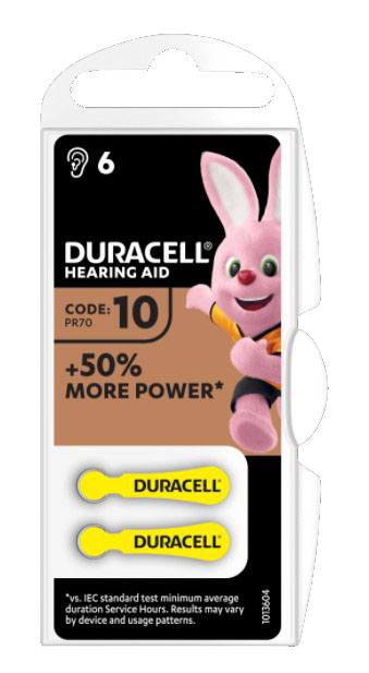 DURACELL ACTIVAIR HEARING AID EASY TAB 10 GIALLO BATTERIA PER APPARECCHIO ACUSTICO 6 PEZZI - doctorpill.it