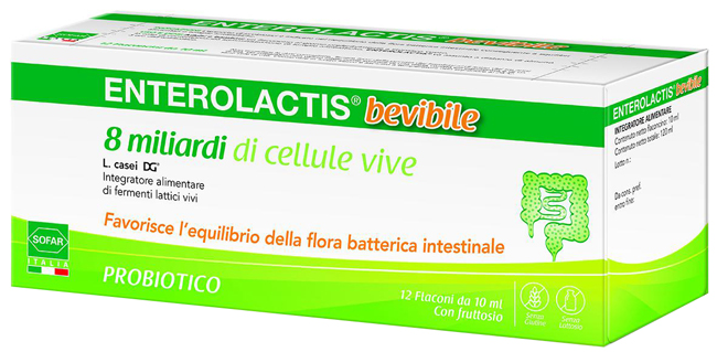 ENTEROLACTIS BEVIBILE 12 FLACONCINI DA 10 ML SOFAR - doctorpill.it
