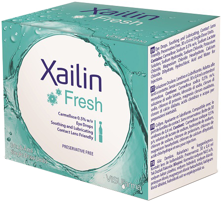 XAILIN FRESH GOCCE OCULARI CARBOSSIMETILCELLULOSA 0,5% 30 FLACONCINI MONODOSE 0,4 ML - doctorpill.it