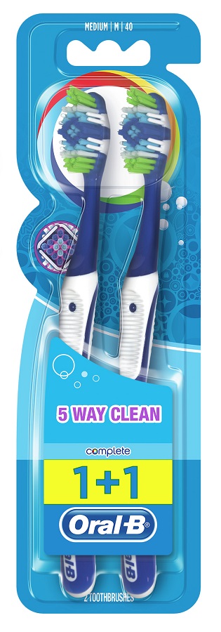 ORALB 5 WAY CLEAN COMPLETE 1+1 SPAZZOLINO MEDIUM - doctorpill.it