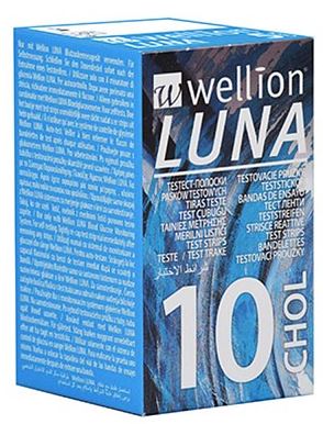 WELLION LUNA 10 STRIPS STRISCE PER MISURAZIONE COLESTEROLO - doctorpill.it