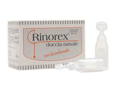 FIALA PER DOCCIA NASALE RINOREX BICARBONATO 15 FIALE 5 ML - doctorpill.it